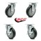 Service Caster 5 Inch Thermoplastic Rubber Wheel Swivel Top Plate Caster Set with 2 Brakes SCC SCC-20S514-TPRB-TP3-2-TLB-2 - alternate 3